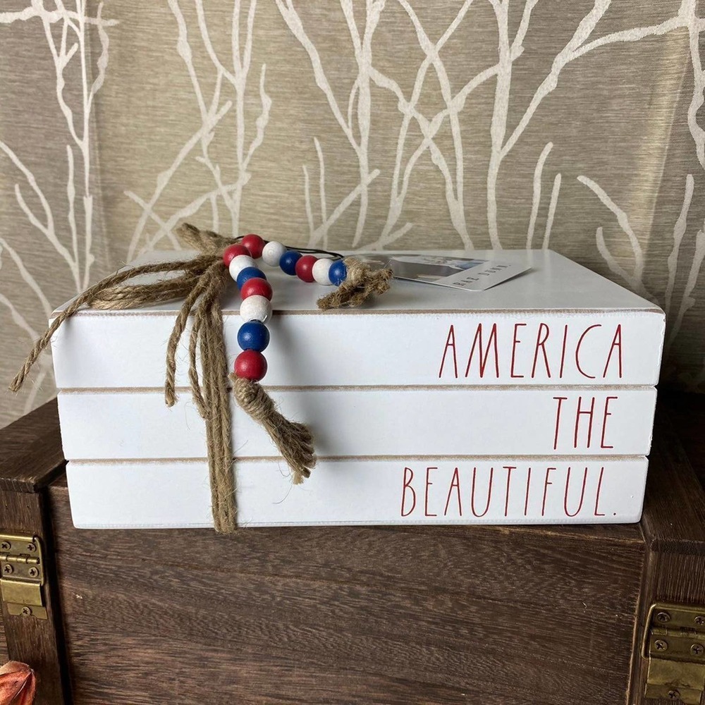 RAE DUNN FARMHOUSE HOME DECOR TABLE TOP AMERICA 4TH JULY USA GARLAND NEW RD HTF